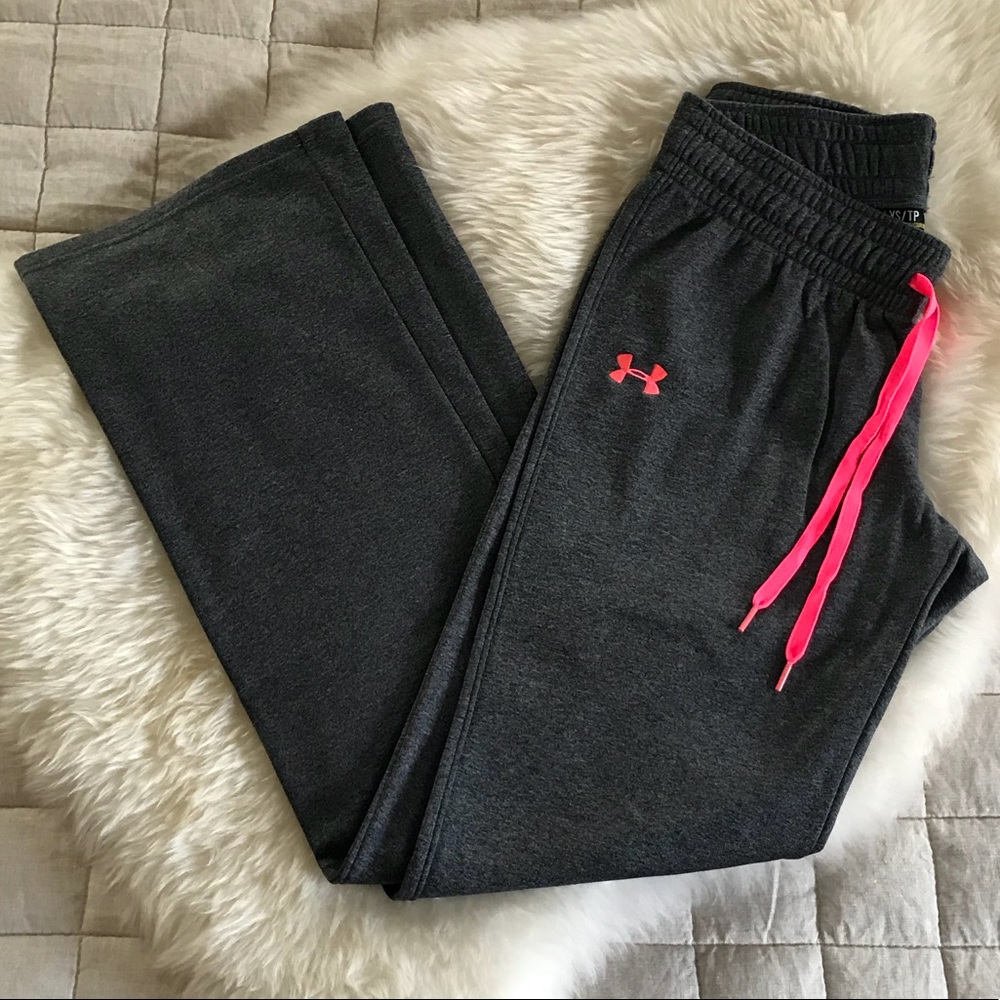 Gray/Hot Pink Under Armour Sweatpants